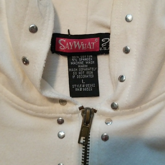 White embellished zip up jacket - Picture 2 of 3